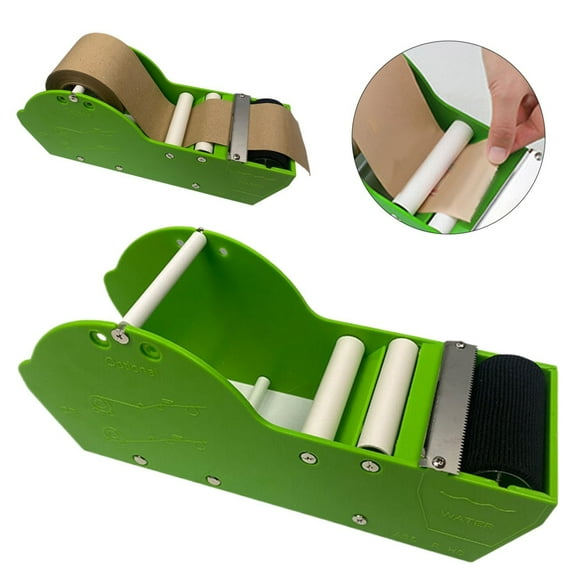 Clearance! Denhf Desktop Tape Dispenser, Adjustable Water Activated Tape Dispenser, Manual Kraft Gum Tape Dispenser, Portable Packing Tape Dispenser, Sticker Dispenser, 12.6 Inch, Green
