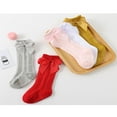 thumbnail image 4 of Infant Baby Girls Socks Cute Elastic Knee-Length Bowknot Ruffled Solid Lolita Socks Spanish Style, 4 of 5
