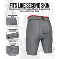 thumbnail image 4 of Exxact Sports Elite 5-Pad Adult Football Girdle for Men - Padded Compression Shorts, Mens Girdle Football with Cup Pocket (AS, Gray), 4 of 7