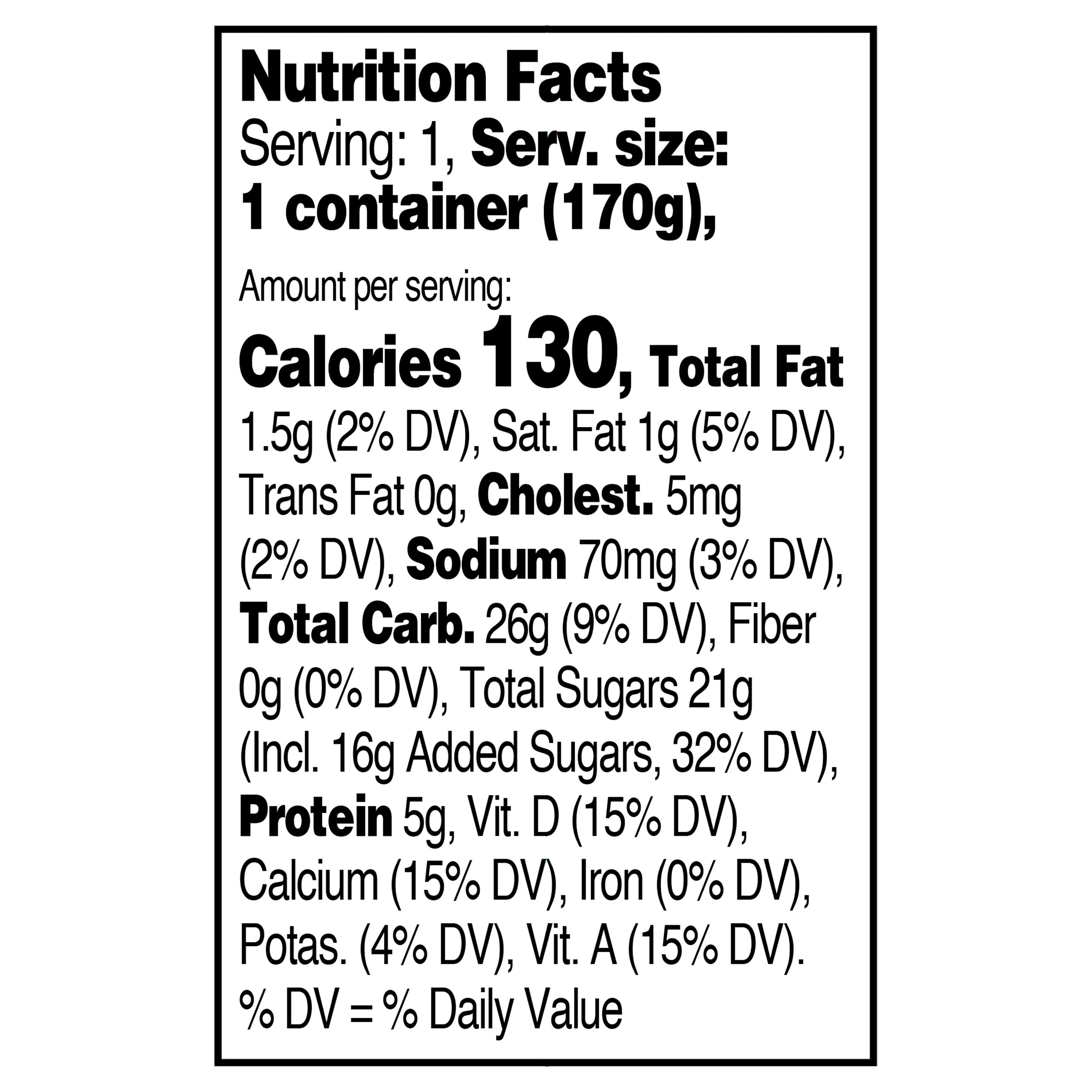 Great Value Original Vanilla Low-fat Yogurt, 6 oz