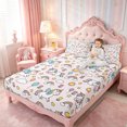 thumbnail image 3 of Manfei Cartoon Unicorn King Sheets 4pcs,Cute Rainbow Flowers Bedding,1 Flat Sheet,1 Fitted Sheet and 2 Pillowcases, 3 of 6