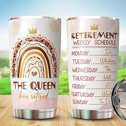 Retirement Tumbler For Women - Retirement Weekly Schedule Tumbler - Gifts for Female Coworkers ...