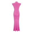 thumbnail image 5 of Women's Elegant Sleeveless Deep V-Neck Ruched Bodycon Party Evening Gown Maxi Dress, 5 of 6