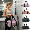 thumbnail image 7 of Gym Duffel Bag, Large Capacity Weekender Bag for Women, Lightweight Foldable Travel Tote with Color Block Design, Versatile Shoulder Bag for Gym, Commuting, and Short Trips, 7 of 7
