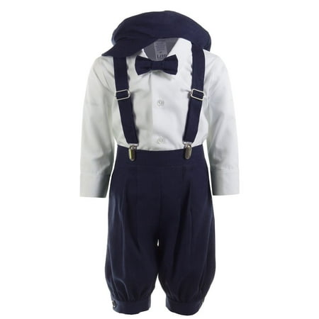 

Kids Linen Knicker 5 Piece Set in with Bow Tie and Pageboy Hat