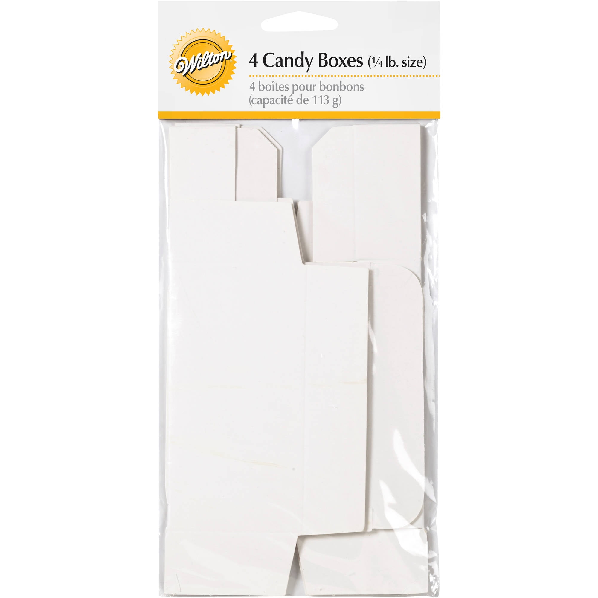 Wilton .25 lb Candy Treat Box, White 4 ct. 19041130