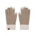 thumbnail image 4 of Ticikt Women’s Knit Gloves, Fleece‑Lined Color Block Touch‑Screen Warm Gloves for Outdoor Cold Weather,Khaki, 4 of 4