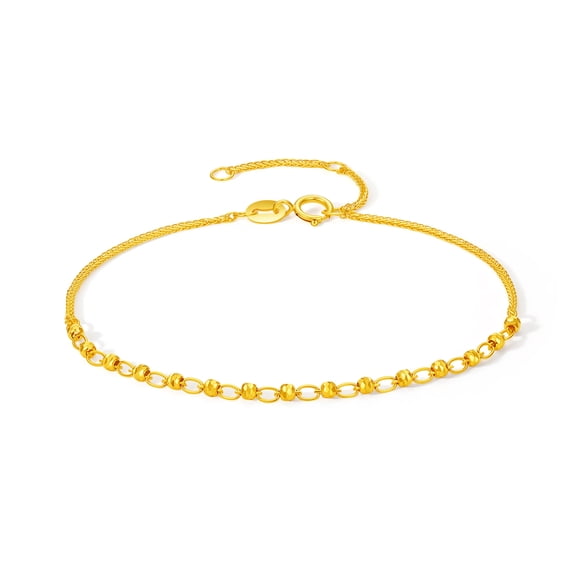 ZHOU LIU FU 18K Yellow Gold Chain Bracelet for Women 16 3cm C0716154