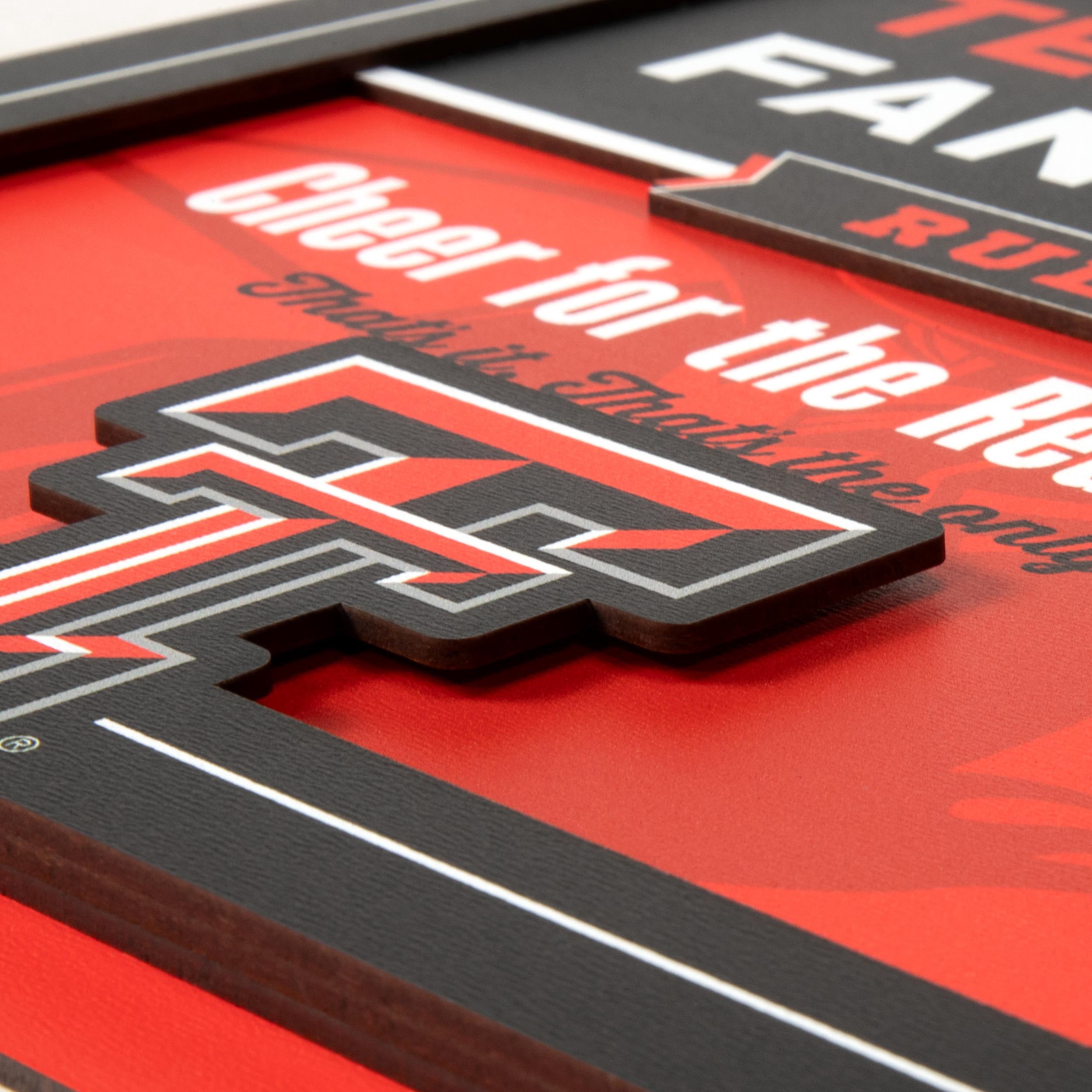 YouTheFan NCAA Texas Tech Red Raiders Fan Rules 3D Wall Art