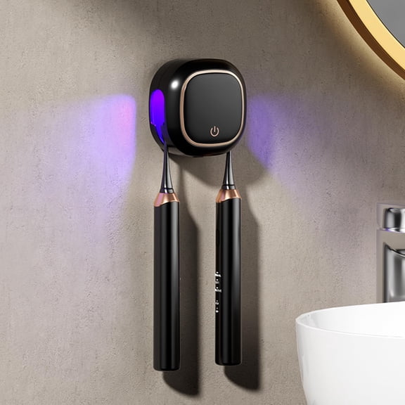 60°C Hot Air Drying & Automatic Cleaning Toothbrush Holder, Mini Portable UV Bathroom Accessory, Stylish Decor for Home, RV, or Travel