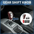 thumbnail image 2 of Unique Bargains Gear Shifter Knob Punched Faux Leather Car for 5 6 Speed Manual Vehicle  with 4 Adapter Red Black 1 Set, 2 of 6