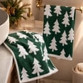 thumbnail image 7 of Rysoverian 2 Pcs Christmas Tree Hand Towels Soft Absorbent Fingertip Towels Holiday Kitchen Bathroom Decor, 7 of 7