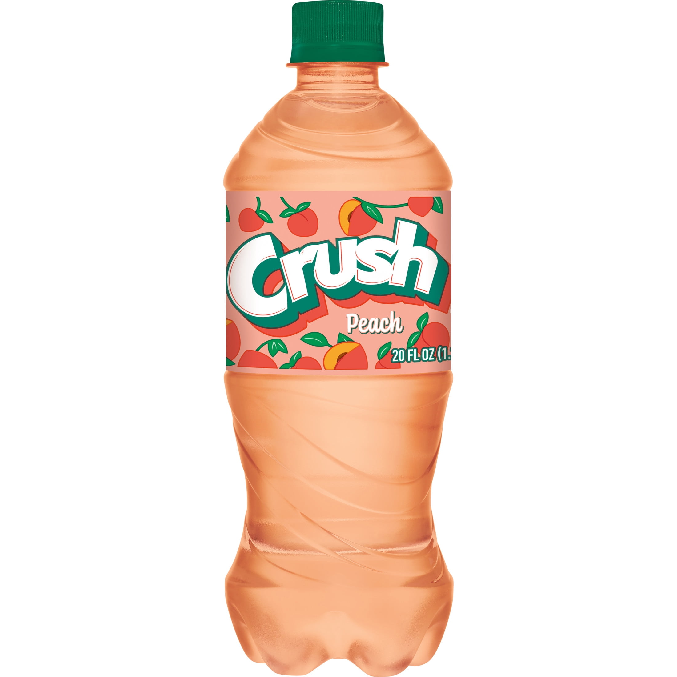 (3 pack) Crush Caffeine Free Peach Soda Pop, 20 fl oz, Bottle