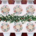 thumbnail image 5 of 15 Inch Round Grid Plate Mats Heat Non-Slip Resistant PVC Placemats for Kitchen Dining Table Decor Coral and Teal Floral Pattern 6PCS, 5 of 5