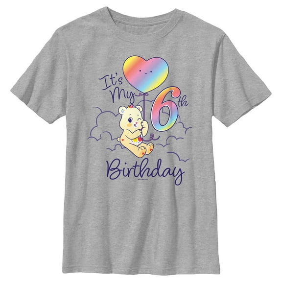 Boy's Care Bears Sweet Celebrations Bear It's My 6th Birthday Graphic T-Shirt