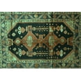 thumbnail image 1 of Ahgly Company Machine Washable Indoor Rectangle Persian Turquoise Blue Traditional Area Rugs, 5' x 8', 1 of 4