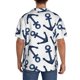 thumbnail image 3 of Fotbe Navy Blue Anchor Camisa Estampada de Manga Corta para Hombre, Casual de Verano, Estilo Playero, Sin Arrugas-XX-Large, 3 of 5