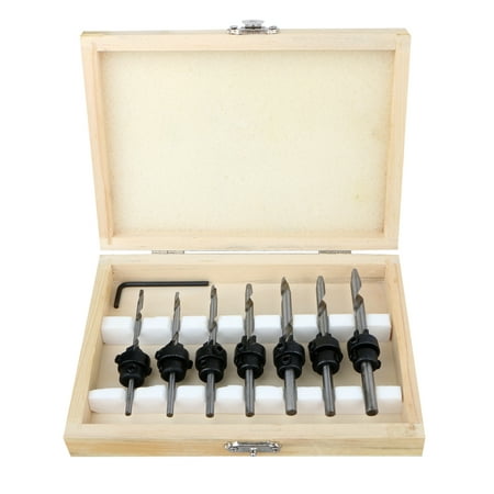 22Pcs Tapered Drill & Countersink Bit Screw Set Wood Pilot Hole Woodworking (Best Drill For Woodworking)