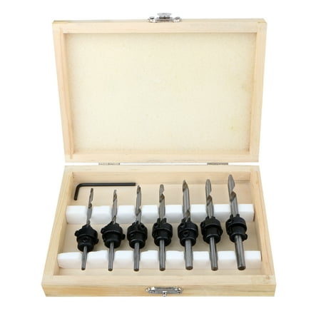 22Pcs Tapered Drill & Countersink Bit Screw Set Wood Pilot Hole Woodworking (Best Countersink Bit For Steel)