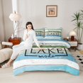 thumbnail image 4 of Homewish Retro Cottage Bedding Comforter Set 2pcs for Female Men Adults,Lake House Twin Comforter Sets Microfiber,Rustic Vintage Cabin Breathable Bedding Set,Super Cozy Room Decor,Reversible, 4 of 8