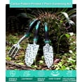 thumbnail image 2 of Garden Tool Set with Non-Slip Rubber Handle, 3 Piece Cast-Aluminum Heavy Duty Gardening Kit Includes Hand Trowel, Transplant Trowel and Cultivator Hand Rake, Cactus Pattern Printed, 2 of 7
