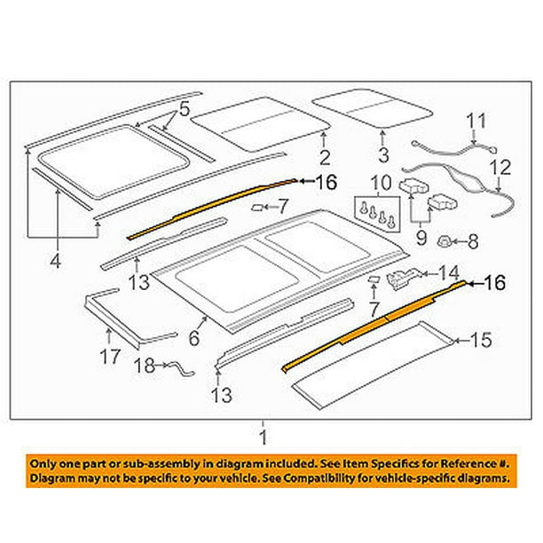 Jeep CHRYSLER OEM 1516 Renegade SunroofMolding Trim Right 68266531AA