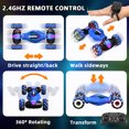 thumbnail image 6 of Gesture RC Car, 2.4GHz 4WD Gesture Sensing RC Stunt Car Toys, Drift Hand Controlled Remote Control Twist Cars Offroad 360 Rotation with Lights Music for Birthday Gifts, Blue, 6 of 9