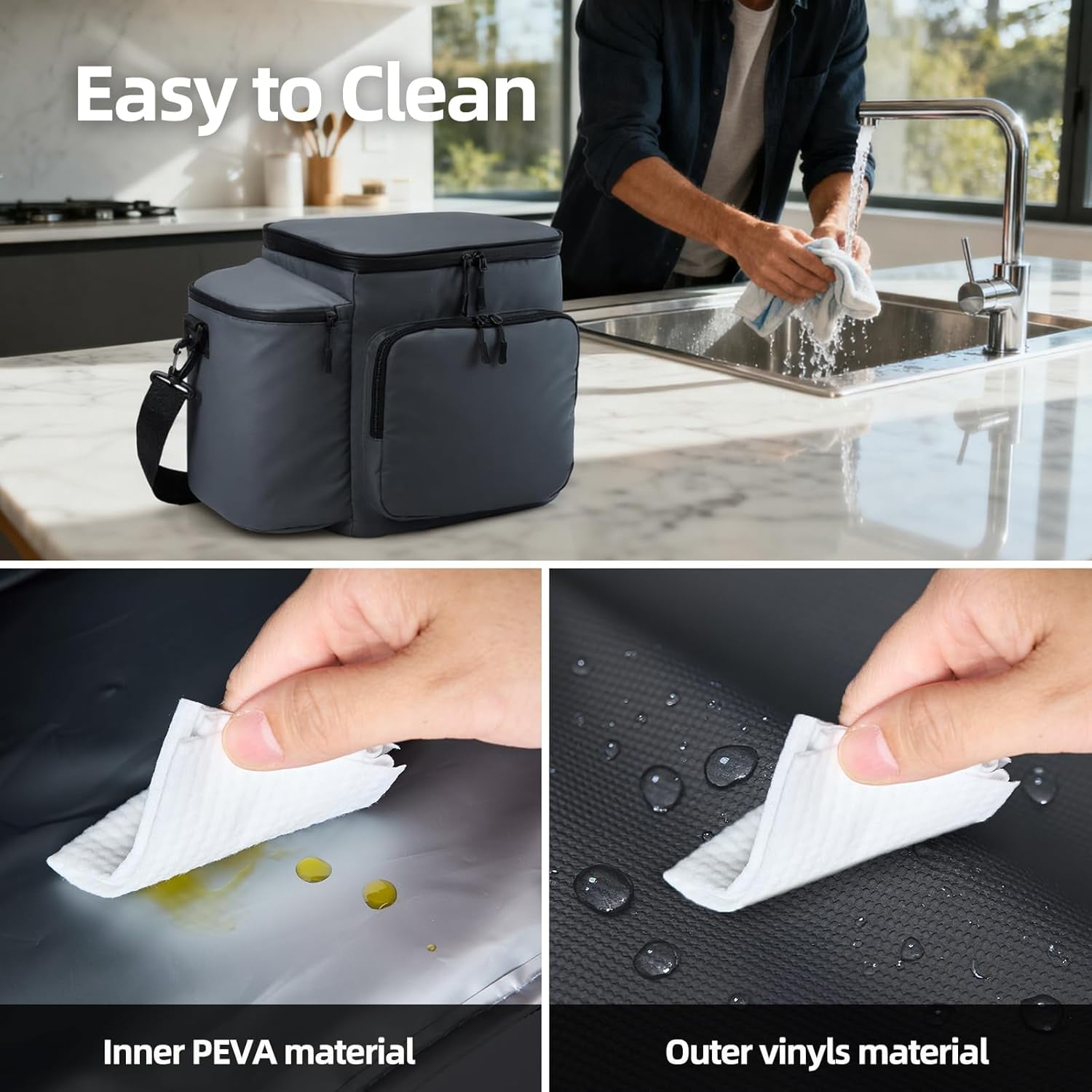Padded Carrying Bag for Crispi Fryer 4Qt & 6-Cup Glass Containers with Dual Pockets Water-Resistant Portable Storage