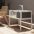 thumbnail image 4 of Pefilos 38" Tortoise Habitat for Indoor and Outdoor, Wooden Tortoise House with Detachable Legs, Reptile Cage for Small Animals, Gray, 4 of 7
