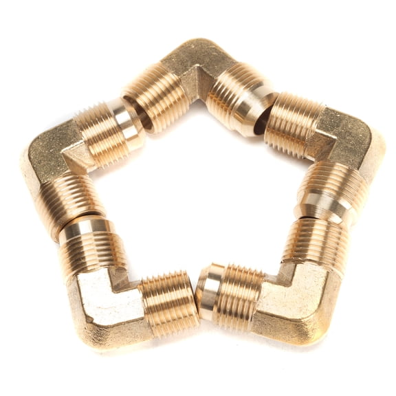 LTWFITTING Brass Flare 5/8" OD x 1/2" Male NPT 90 Degree Elbow Tube Fitting (Pack of 5)