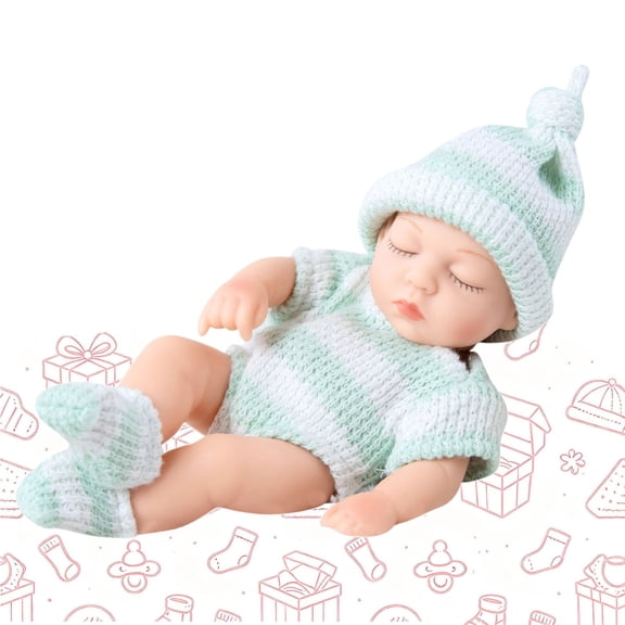 KOYPTL 9" Sleeping Reborn Baby Doll for Toddlers 12-16-18 Months,Realistic Closed Eyes Newborn Doll Pretend Play Toy Preschools Boys Girls 2 3 4 5 Years Old Christmas Stocking Stuffers Birthday Gift