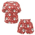 thumbnail image 4 of Jeiento Christmas Pajamas for Women Xmas Pajama Sets Santa Claus Sleepwear with Pockets Short Sleeve Shirts and Pants Candy Cane 2 PCS Soft Summer Nightwear, Red, Size S, 4 of 7