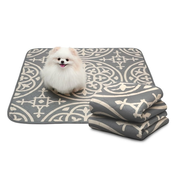 Paw Inspired Washable Dog Pee Rugs Washable Pee Pads 36x36” (2 Pack) | Reusable Puppy Pads for Potty Training, Whelping, Waterproof Mat | Leakproof, Non-Slip Liner (Medallion)