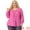 Hot Pink, variant on Women's Plus Size V Neck Loose Long Sleeve Twist Knot Top 3X Dark Blue
