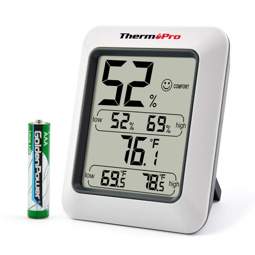 Thermomètre Hygromètre Intérieur Écran LCD Digital pour Laffichage de Température et Humidité Mémoire de Max/Mini Pile Fournie ThermoPro TP50 Thermo-hygromètre Électronique 