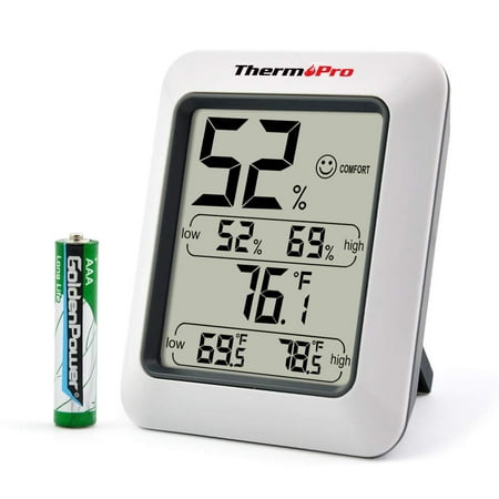 ThermoPro TP50 Indoor thermometer Humidity Monitor Weather Station with Temperature Gauge Humidity Meter