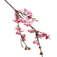 thumbnail image 3 of Artificial Flowers - Household Imitation - Artificial Fake Flowers Plum Blossom Floral Wedding Bouquet Home Decor Pink - 1 Bunch of Cherry Blossoms, Pink, 3 of 3