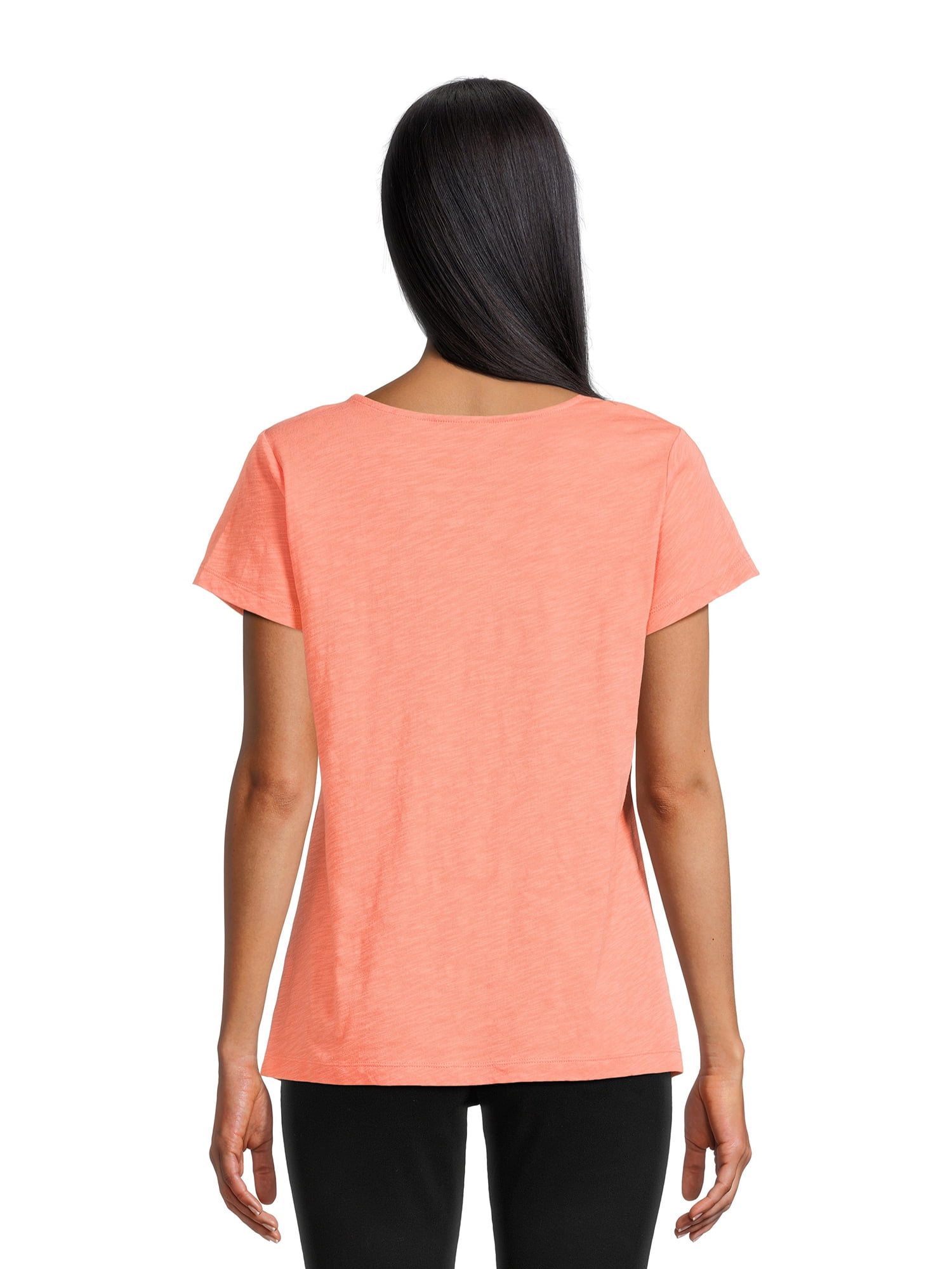 RealSize Women's Sharkbite Hem Tee with Short Sleeves, Sizes XS-XXXL