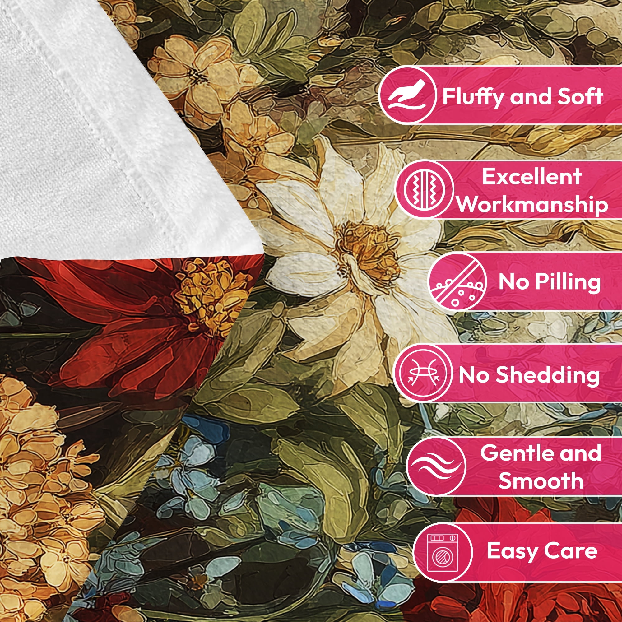 Spring Summer Flannel Throw Blanket 40x50 Inches Fleece Blanket Throw, Soft Lightweight Plush Cozy Blankets for Bed, Sofa, Couch, Travel, Camping