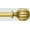 Gold, variant on Yafa Home Fashion Adjustable Curtain Rod for Windows, 3/4 inch Pole Single Curtain Rod With Ball Finials, All Hardware included.
