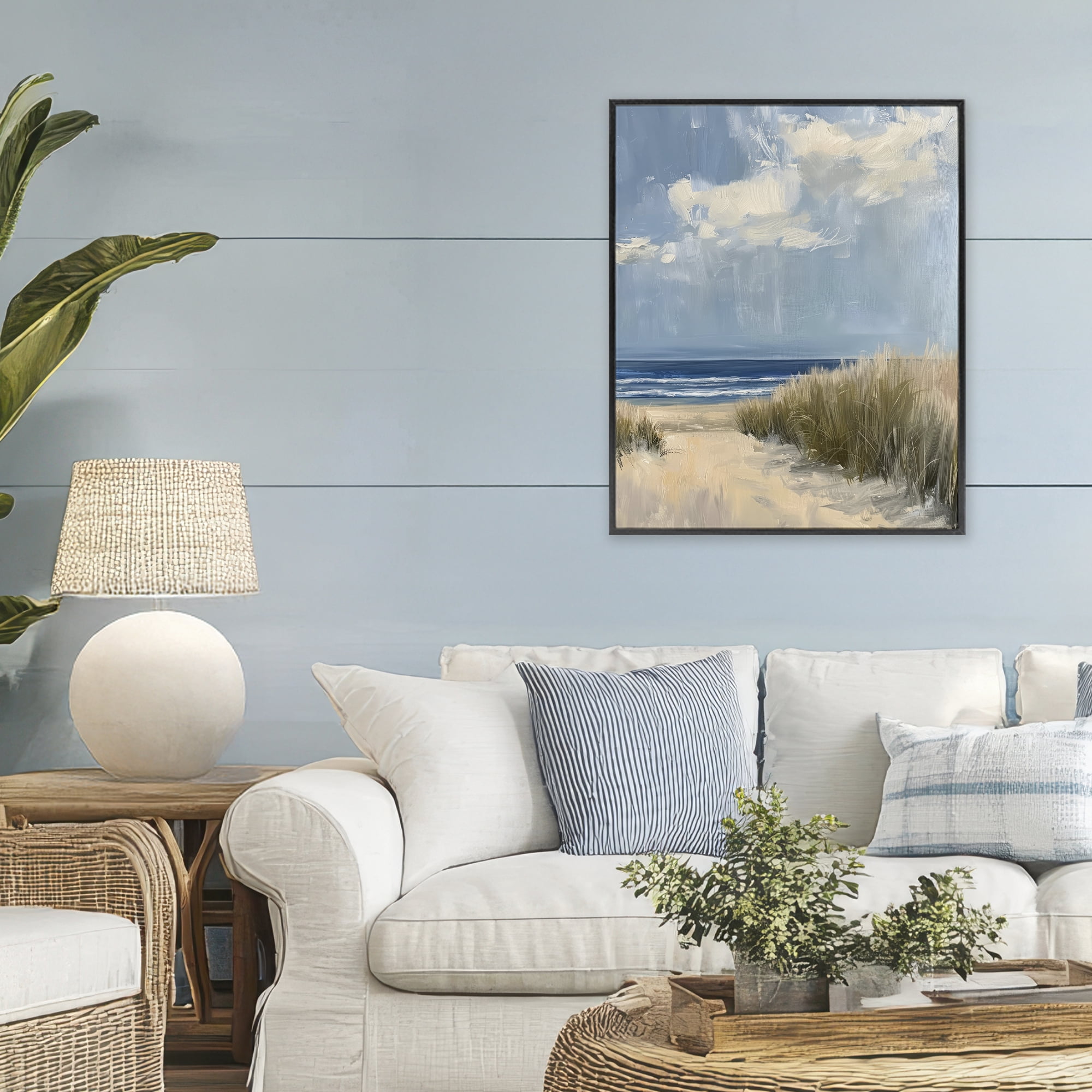 Stupell Industries In The Dunes By The Sea Black Framed Giclee Art, design by Petal Prints Design