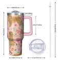 thumbnail image 2 of OBREWU Golden Retriever with Flowers Tumbler with Handle and Lid,Golden Retriever with Flowers 40oz Double Wall Vacuum Insulated Tumbler,Cups Gift for Women and Men, 2 of 7