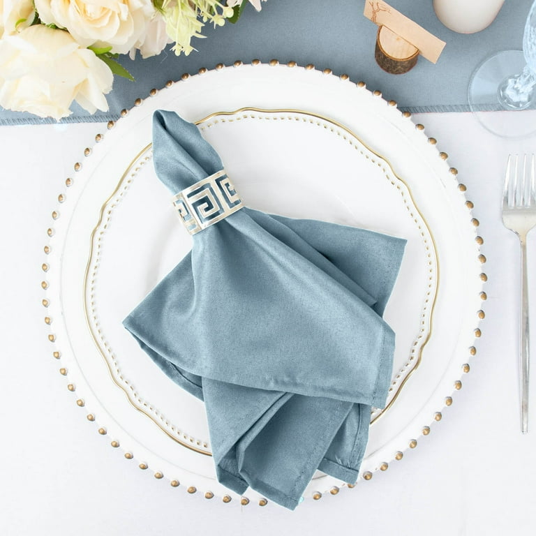 VACVELT 50 Pack Light Blue Satin Napkins 17x17 Inch Wedding Napkins Bulk,  Decorative Elegant Dinner Napkins Square Table Napkins Decor, Silky Satin