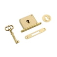 thumbnail image 3 of Juego de cerradura de gabinete con llave, Cerradura para puerta de gabinete de latón, cerradura de cajón cuadrada resistente decorativa, diseño Retro Cerradura 6cmx3.5cmx1cm, 3 of 9