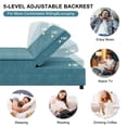 thumbnail image 3 of Aukfa Convertible Sleeper Sofa Chair Bed, 3-in-1 Pull Out Sleeper Chair with USB Port and Pocket for Living Room - Blue, 3 of 8