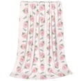 thumbnail image 2 of Sikiie Floral Strawberr Ultra-Soft Micro flannel Blanket Luxury All Seasons Warm Blanket for Bedding Sofa and Travel (4 sizes)-80"x60", 2 of 7