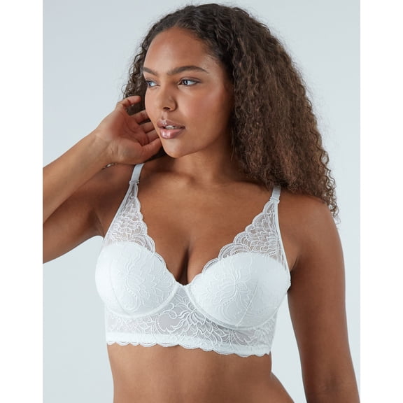 Maidenform® Lightly Lined Convertible Lace Bralette DM1188 Color: White Bloom Size: 36 A