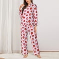 thumbnail image 2 of Sikiie Hand Drawn Strawberry Women's Long-Sleeve Shirt and Full-Length Bottom Pajama Set (s-xxl)-X-Large, 2 of 7