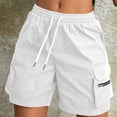 thumbnail image 2 of JGGSPWM Women's 5 Inch Hiking Cargo Shorts Quick Dry Lightweight Summer Shorts for Women Athletic Golf Zipper Pockets White L, 2 of 6