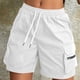 thumbnail image 2 of Pantalones Elásticos de Cintura para las Mujeres de Moda Casual Pantalones Cortos de Color Sólido con Cremallera de Bolsillo Dibujo Cómodo, 2 of 6